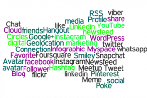 Chat, Instagram, infographics in purple, green and grey.
