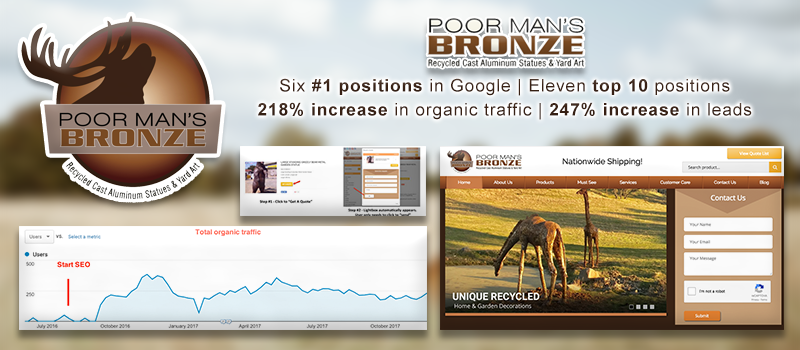 Ecommerce conversion rate optimization and SEO results for a home and garden company.
